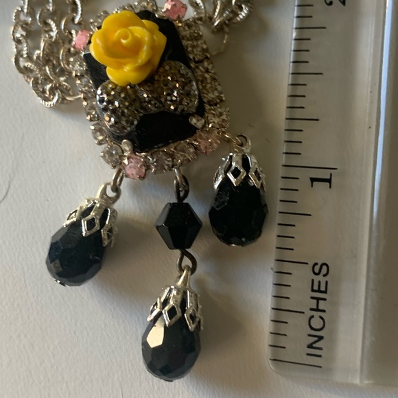 Necklace and earring set black and yellow - Picture 11 of 16